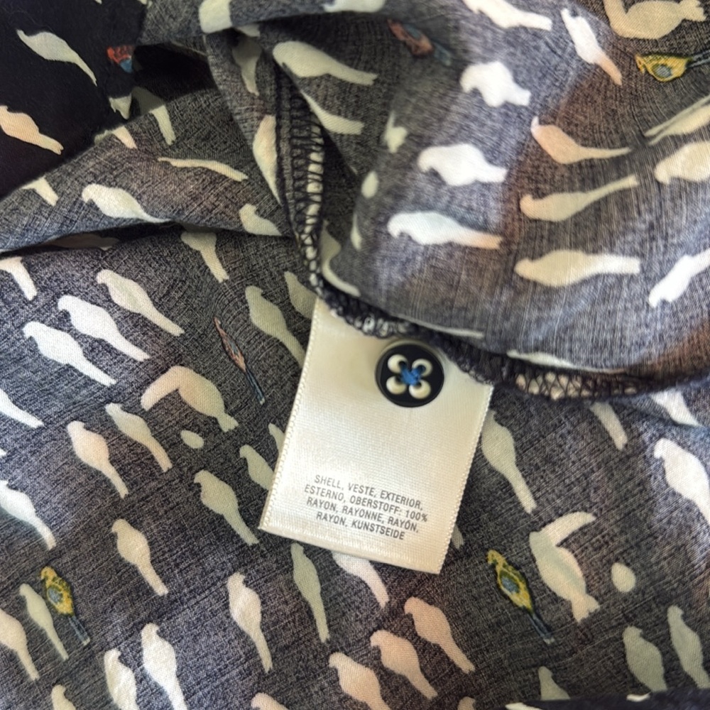 Maeve Anthropologie Bird Print Long Sleeve Button-down Blouse - Picture 6 of 6